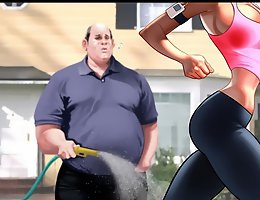 He must have fucked the girl's asshole very hard at this interracial comic sex, he pressed the girl's juggs down into the grass