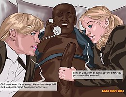 Two white schoolgirls want to taste big black dick Kinky Jimmy interracial comix