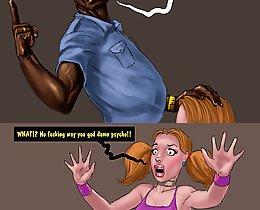 Pulled Over - Interracial xxx cartoon story about horny ebony policeman