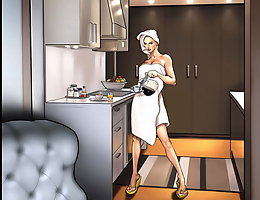 Interracial cartoon sex with alone caucasian wife self pleasuring her wet cunt