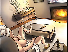 Interracial cartoon sex with alone caucasian wife self pleasuring her wet cunt