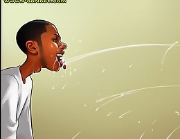 Black guy draw a milk via massive boobs of whity bitch on this interracial toon porn