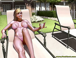Lesson from the neighbor. Interracial comic porn from poonnet.com