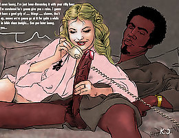 Centaurus black phalluses in ass and mouth of big breasted cartoon woman